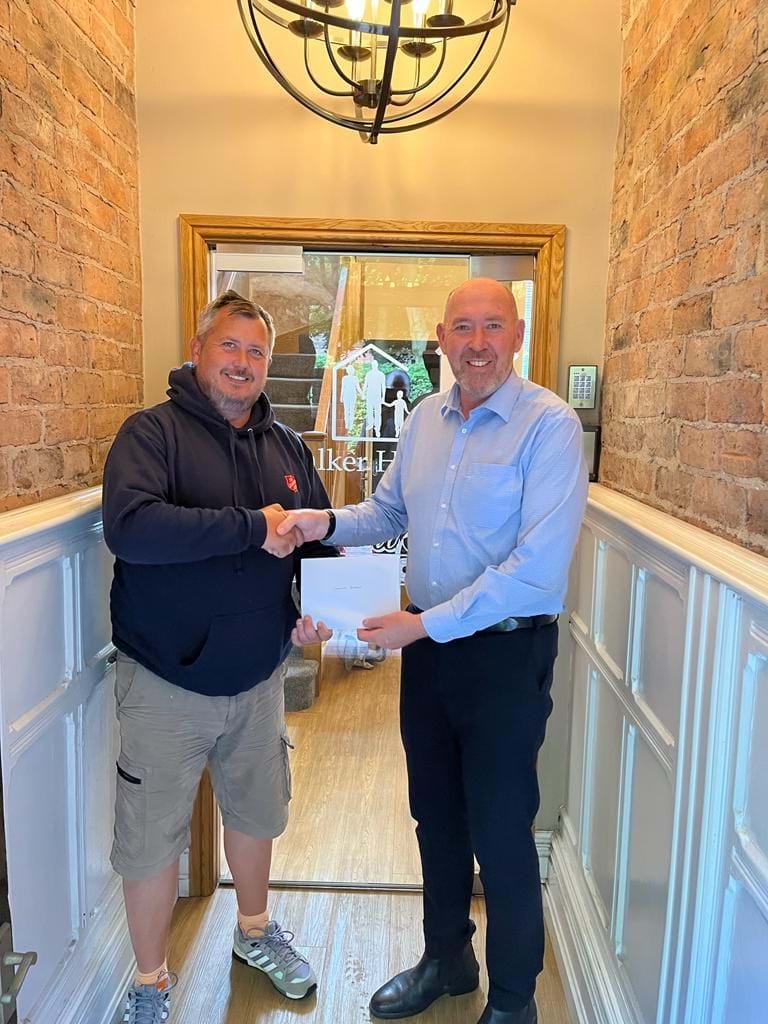 Our development partner Middleton-based, J Walker Homes has donated £150, plus a £150 Amazon voucher to the Salvation Army Fitton Hill branch as aprt of its social value work on our Tanners Fold housing development.